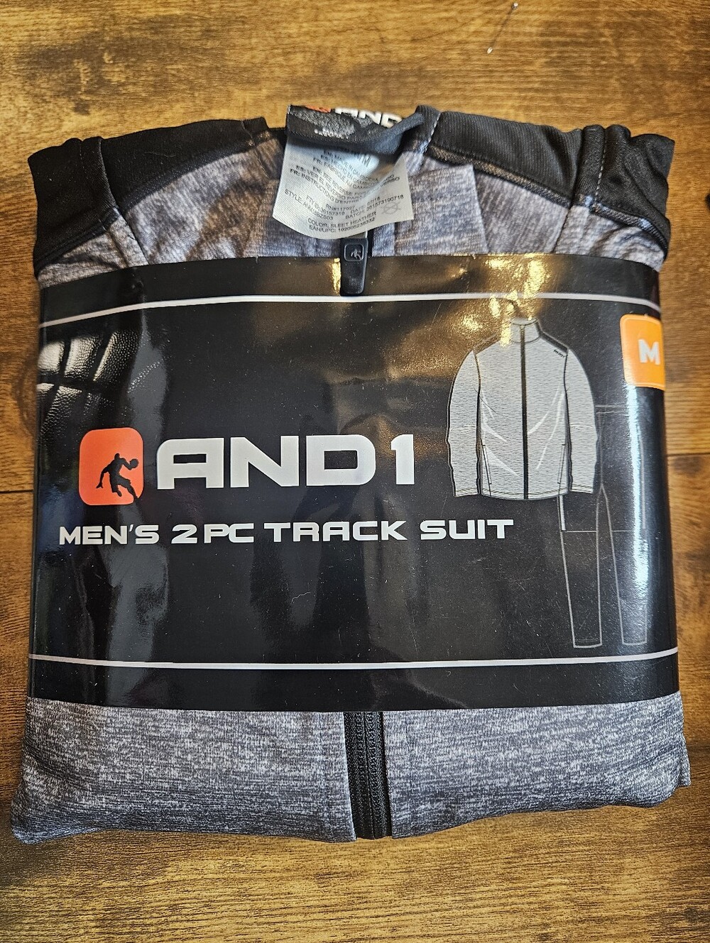 And1 Buzzer Beater Track Suit Men’s Medium 2 Piece Gray & Black Training Gym NWT